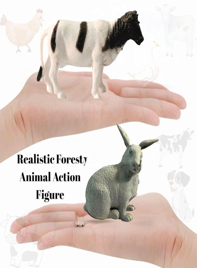 Mallexo مجموعة ألعاب حيوانات المزرعة المنزلية الواقعية من ماليكسو، 12 قطعة، للأطفال من عمر 3 سنوات فما فوق | مجسمات حيوانات الغابة البرية الصغيرة الجذابة، هدية عيد ميلاد للأولاد والبنات، تعليمية | قطع ديكور - Image 2